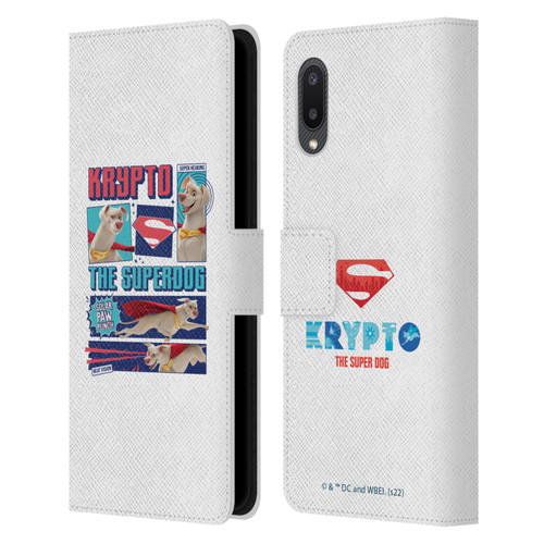 DC League Of Super Pets Graphics Krypto The Superdog Leather Book Wallet Case Cover For Samsung Galaxy A02/M02 (2021)