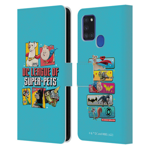 DC League Of Super Pets Graphics Characters 2 Leather Book Wallet Case Cover For Samsung Galaxy A21s (2020)