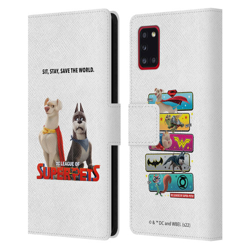 DC League Of Super Pets Graphics Characters 1 Leather Book Wallet Case Cover For Samsung Galaxy A31 (2020)