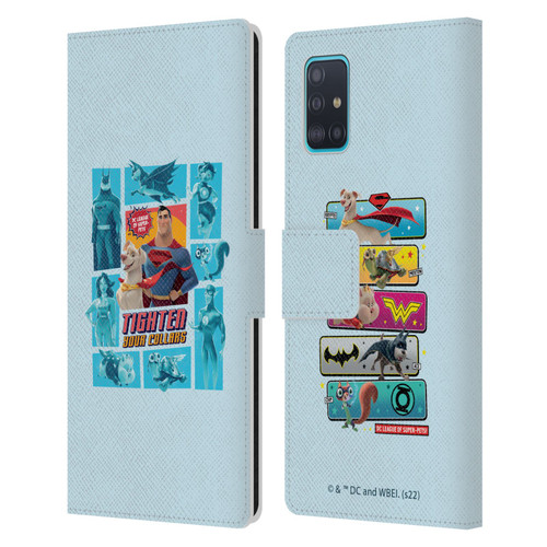 DC League Of Super Pets Graphics Tighten Your Collars Leather Book Wallet Case Cover For Samsung Galaxy A51 (2019)