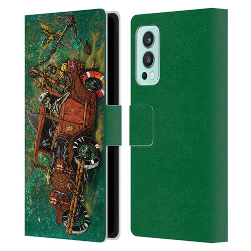 David Lozeau Skeleton Grunge Tiki Towing Leather Book Wallet Case Cover For OnePlus Nord 2 5G