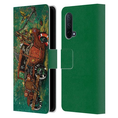 David Lozeau Skeleton Grunge Tiki Towing Leather Book Wallet Case Cover For OnePlus Nord CE 5G