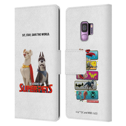 DC League Of Super Pets Graphics Characters 1 Leather Book Wallet Case Cover For Samsung Galaxy S9