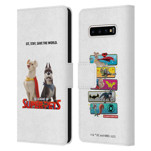 DC League Of Super Pets Graphics Characters 1 Leather Book Wallet Case Cover For Samsung Galaxy S10+ / S10 Plus