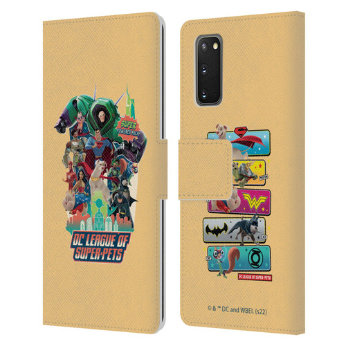 DC League Of Super Pets Graphics Super Powered Pack Leather Book Wallet Case Cover For Samsung Galaxy S20 / S20 5G