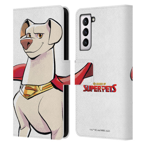 DC League Of Super Pets Graphics Krypto Leather Book Wallet Case Cover For Samsung Galaxy S21 5G