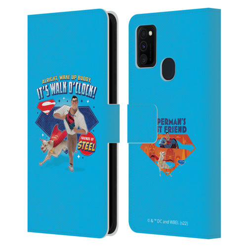 DC League Of Super Pets Graphics It's Walk O' Clock Leather Book Wallet Case Cover For Samsung Galaxy M30s (2019)/M21 (2020)