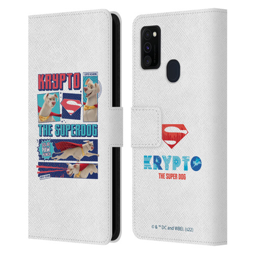 DC League Of Super Pets Graphics Krypto The Superdog Leather Book Wallet Case Cover For Samsung Galaxy M30s (2019)/M21 (2020)