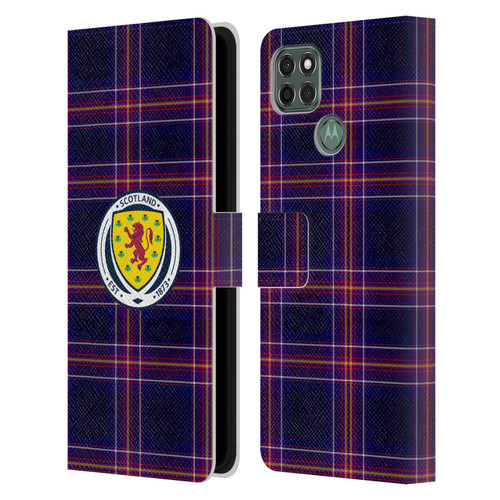 Scotland National Football Team Logo 2 Tartan Leather Book Wallet Case Cover For Motorola Moto G9 Power