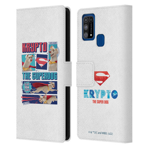 DC League Of Super Pets Graphics Krypto The Superdog Leather Book Wallet Case Cover For Samsung Galaxy M31 (2020)