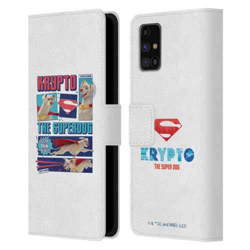 DC League Of Super Pets Graphics Krypto The Superdog Leather Book Wallet Case Cover For Samsung Galaxy M31s (2020)