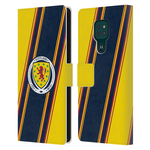 Scotland National Football Team Logo 2 Stripes Leather Book Wallet Case Cover For Motorola Moto G9 Play