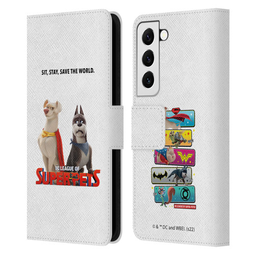 DC League Of Super Pets Graphics Characters 1 Leather Book Wallet Case Cover For Samsung Galaxy S22 5G