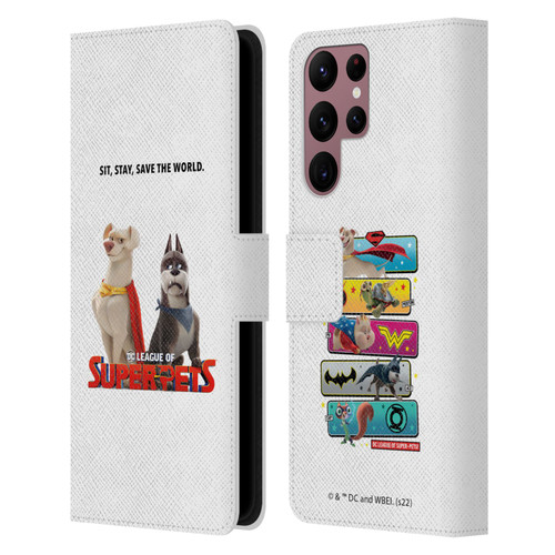 DC League Of Super Pets Graphics Characters 1 Leather Book Wallet Case Cover For Samsung Galaxy S22 Ultra 5G