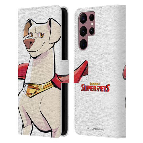 DC League Of Super Pets Graphics Krypto Leather Book Wallet Case Cover For Samsung Galaxy S22 Ultra 5G