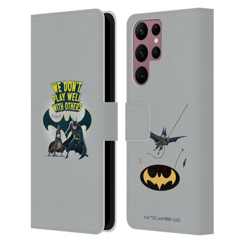 DC League Of Super Pets Graphics We Don't Play Well With Others Leather Book Wallet Case Cover For Samsung Galaxy S22 Ultra 5G