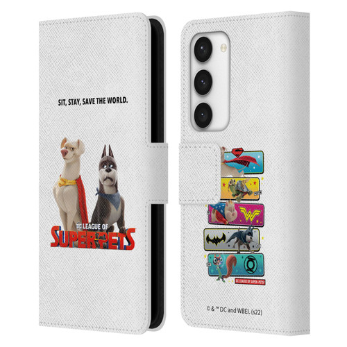 DC League Of Super Pets Graphics Characters 1 Leather Book Wallet Case Cover For Samsung Galaxy S23 5G