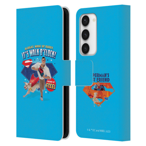 DC League Of Super Pets Graphics It's Walk O' Clock Leather Book Wallet Case Cover For Samsung Galaxy S23 5G
