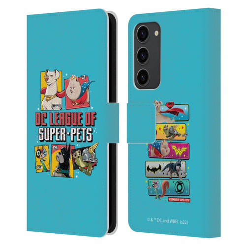 DC League Of Super Pets Graphics Characters 2 Leather Book Wallet Case Cover For Samsung Galaxy S23+ 5G