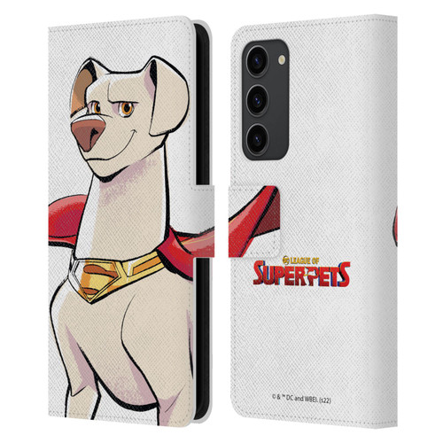 DC League Of Super Pets Graphics Krypto Leather Book Wallet Case Cover For Samsung Galaxy S23+ 5G