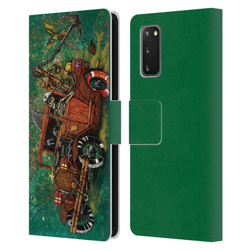 David Lozeau Skeleton Grunge Tiki Towing Leather Book Wallet Case Cover For Samsung Galaxy S20 / S20 5G