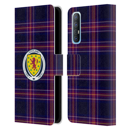 Scotland National Football Team Logo 2 Tartan Leather Book Wallet Case Cover For OPPO Find X2 Neo 5G