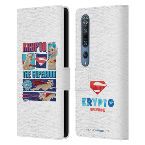 DC League Of Super Pets Graphics Krypto The Superdog Leather Book Wallet Case Cover For Xiaomi Mi 10 5G / Mi 10 Pro 5G