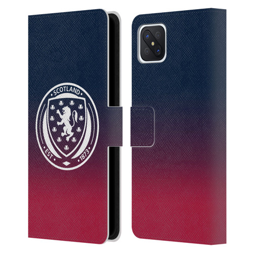 Scotland National Football Team Logo 2 Gradient Leather Book Wallet Case Cover For OPPO Reno4 Z 5G