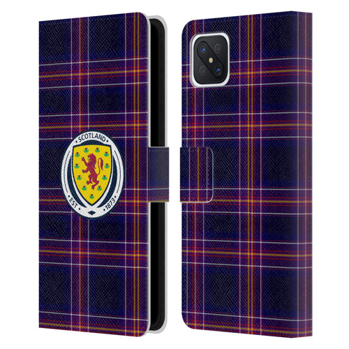Scotland National Football Team Logo 2 Tartan Leather Book Wallet Case Cover For OPPO Reno4 Z 5G