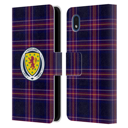 Scotland National Football Team Logo 2 Tartan Leather Book Wallet Case Cover For Samsung Galaxy A01 Core (2020)