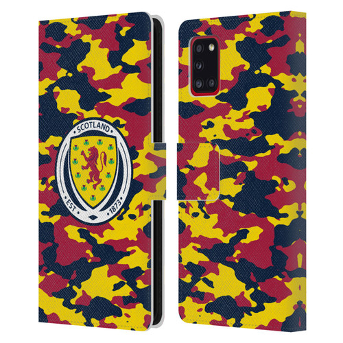 Scotland National Football Team Logo 2 Camouflage Leather Book Wallet Case Cover For Samsung Galaxy A31 (2020)