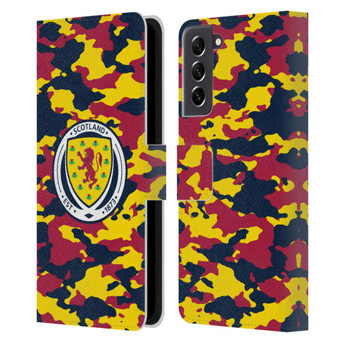 Scotland National Football Team Logo 2 Camouflage Leather Book Wallet Case Cover For Samsung Galaxy S21 FE 5G