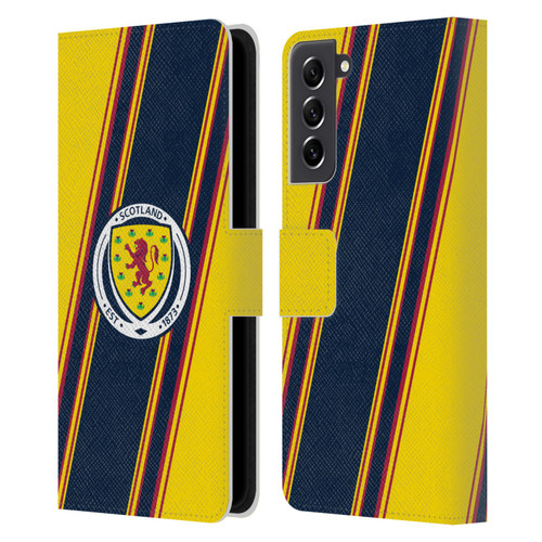 Scotland National Football Team Logo 2 Stripes Leather Book Wallet Case Cover For Samsung Galaxy S21 FE 5G