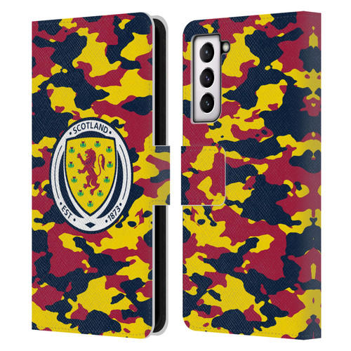 Scotland National Football Team Logo 2 Camouflage Leather Book Wallet Case Cover For Samsung Galaxy S21 5G