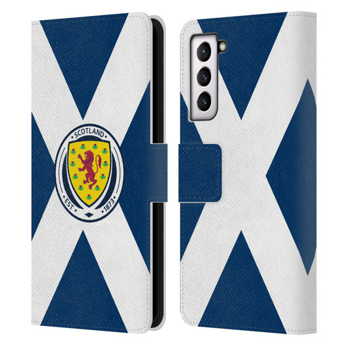 Scotland National Football Team Logo 2 Scotland Flag Leather Book Wallet Case Cover For Samsung Galaxy S21 5G