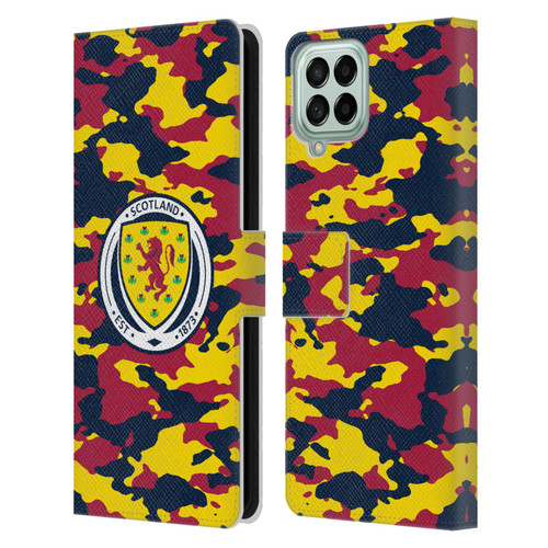 Scotland National Football Team Logo 2 Camouflage Leather Book Wallet Case Cover For Samsung Galaxy M33 (2022)