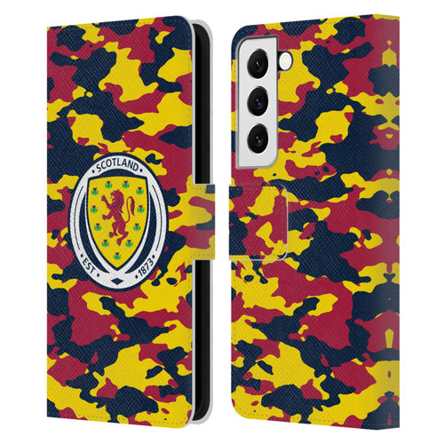 Scotland National Football Team Logo 2 Camouflage Leather Book Wallet Case Cover For Samsung Galaxy S22 5G