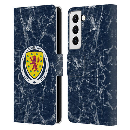 Scotland National Football Team Logo 2 Marble Leather Book Wallet Case Cover For Samsung Galaxy S22 5G