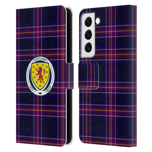 Scotland National Football Team Logo 2 Tartan Leather Book Wallet Case Cover For Samsung Galaxy S22 5G