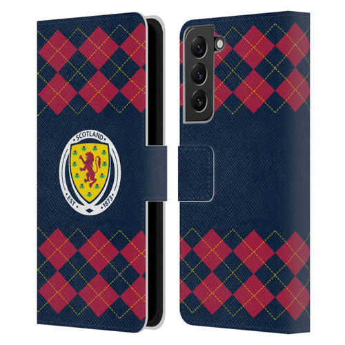 Scotland National Football Team Logo 2 Argyle Leather Book Wallet Case Cover For Samsung Galaxy S22+ 5G