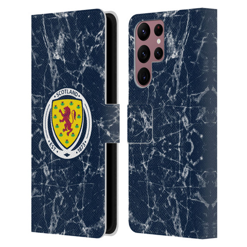 Scotland National Football Team Logo 2 Marble Leather Book Wallet Case Cover For Samsung Galaxy S22 Ultra 5G