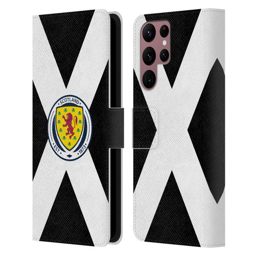 Scotland National Football Team Logo 2 Scotland Flag Leather Book Wallet Case Cover For Samsung Galaxy S22 Ultra 5G