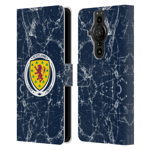 Scotland National Football Team Logo 2 Marble Leather Book Wallet Case Cover For Sony Xperia Pro-I