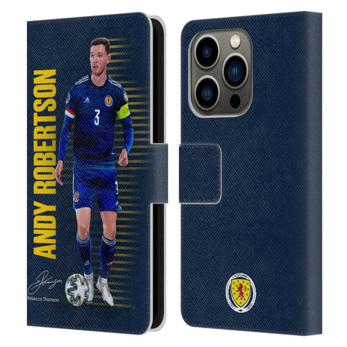 Scotland National Football Team Players Andy Robertson Leather Book Wallet Case Cover For Apple iPhone 14 Pro