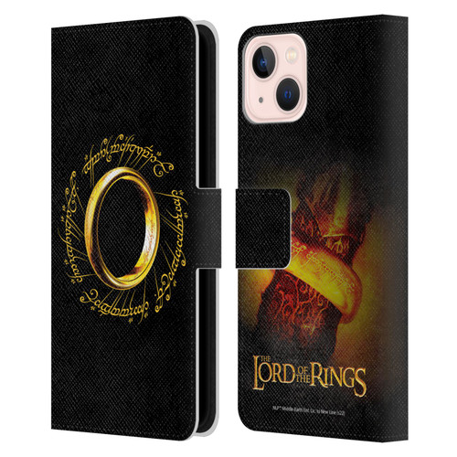 The Lord Of The Rings The Fellowship Of The Ring Graphics One Ring Leather Book Wallet Case Cover For Apple iPhone 13