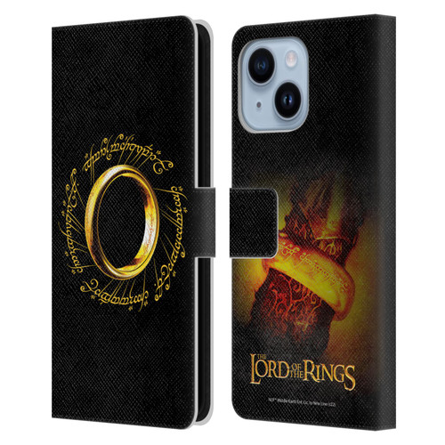 The Lord Of The Rings The Fellowship Of The Ring Graphics One Ring Leather Book Wallet Case Cover For Apple iPhone 14 Plus