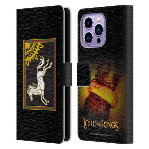 The Lord Of The Rings The Fellowship Of The Ring Graphics Flag Of Rohan Leather Book Wallet Case Cover For Apple iPhone 14 Pro Max