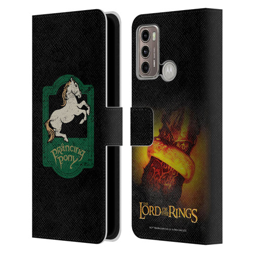 The Lord Of The Rings The Fellowship Of The Ring Graphics Prancing Pony Leather Book Wallet Case Cover For Motorola Moto G60 / Moto G40 Fusion