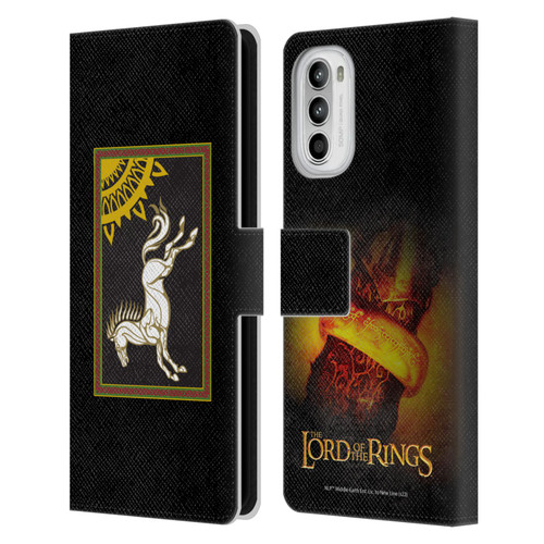 The Lord Of The Rings The Fellowship Of The Ring Graphics Flag Of Rohan Leather Book Wallet Case Cover For Motorola Moto G52