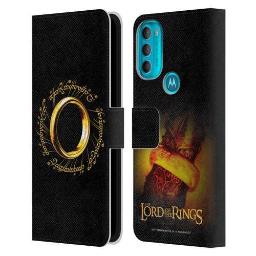 The Lord Of The Rings The Fellowship Of The Ring Graphics One Ring Leather Book Wallet Case Cover For Motorola Moto G71 5G